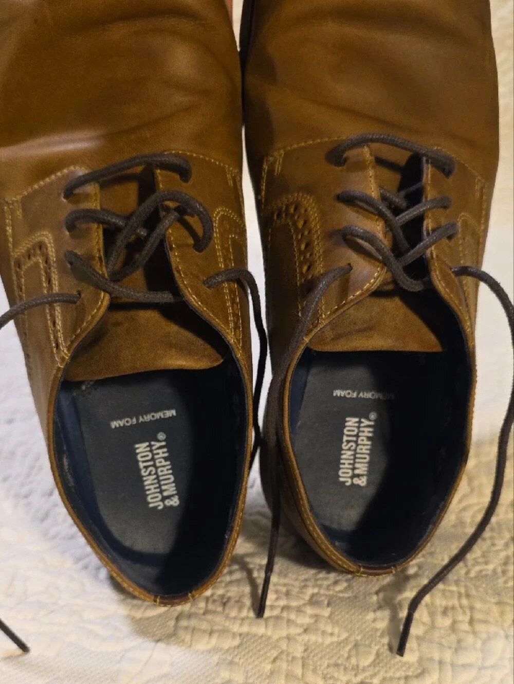 Johnston & Murphy Brown Leather Derby Shoes